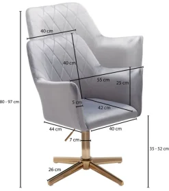 Drehstuhl 55 x 97 cm grau