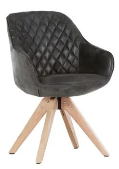 Drehstuhl COOL anthrazit used Optik/Eiche massiv natur lackiert