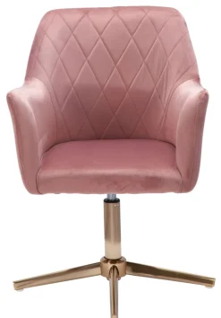 Drehstuhl inklusive Armlehne rosa/ goldfarbig
