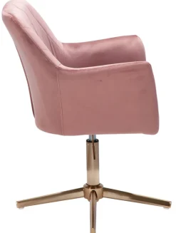 Drehstuhl inklusive Armlehne rosa/ goldfarbig
