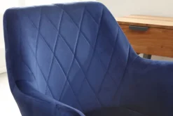 Drehstuhl inklusive Armlehne blau/ goldfarbig