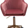 Drehstuhl inklusive Rollen rosa/ goldfarbig