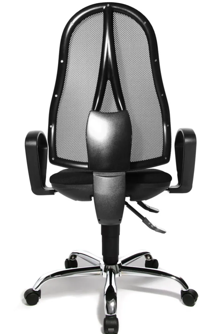 Drehstuhl mit Armlehnen Sitz Schwarz/Rücken Netz Schwarz