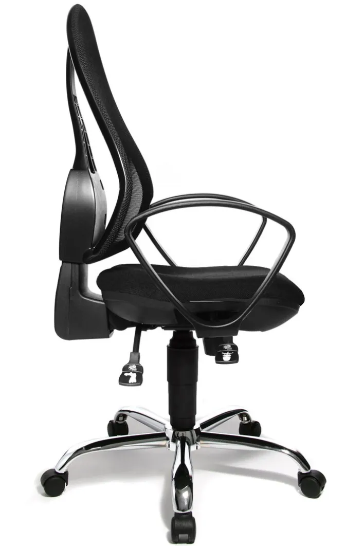 Drehstuhl mit Armlehnen Sitz Schwarz/Rücken Netz Schwarz