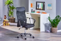 Drehstuhl PASCAL schwarz/chromfarbig 59 x 111-121x 61 cm