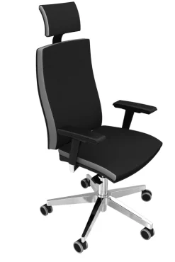 Drehstuhl PREMIUM I 70 x 133 x 70 cm schwarz/ chromfarbig