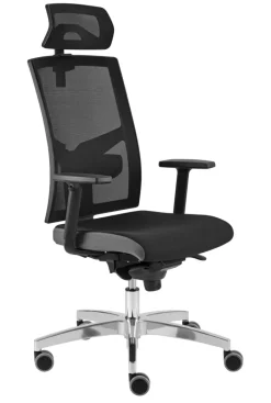 Drehstuhl PREMIUM II 70 x 133 cm schwarz/ chromfarbig