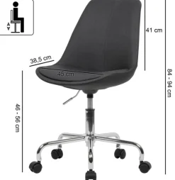 Drehstuhl schwarz/ silberfarbig