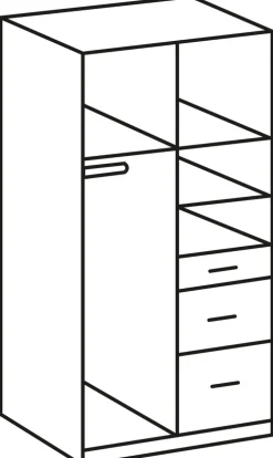 Drehtürenschrank CLICK weiß/ braun