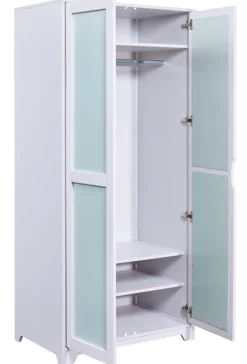 Drehtürenschrank KILIAN 92 x 205 cm weiß/ pastellgrün