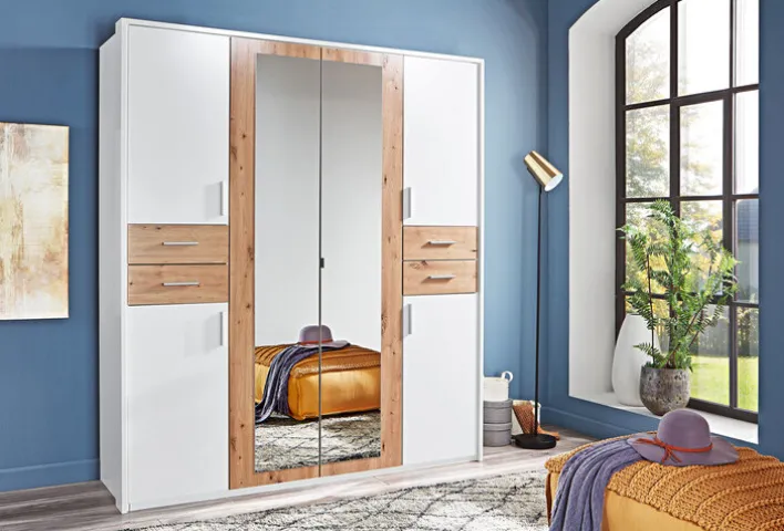 Drehtüreschrank VEGAS weiß/ braun