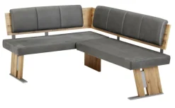 Eckbank ELIMO NB Oak /Lederlook Duncan grau