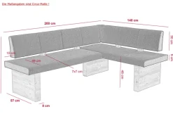 Eckbank LINN Webstoff anthrazit/ Eiche Artisan NB
