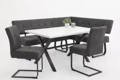 Eckbank LUISE 202 x 152 cm anthrazit