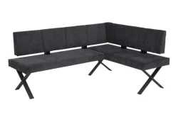 Eckbank MARION 200x140 cm Teddyoptik anthrazit
