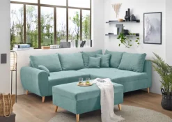 Ecksofa CARLA 249 x 175 cm mintgrün