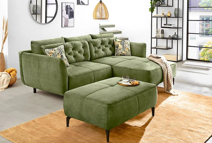 Ecksofa CHASE dunkelgrün