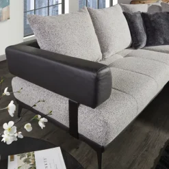 Ecksofa CONTES schwarz/ grau