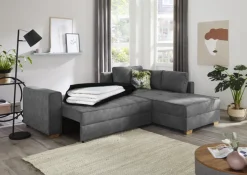 Ecksofa PAROS 257 x 207 cm grau