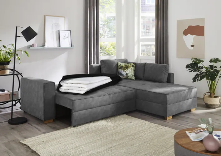 Ecksofa PAROS 257 x 207 cm grau