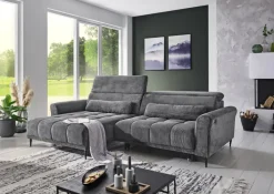 Ecksofa RAY 179 x 277 Cord dunkelgrau