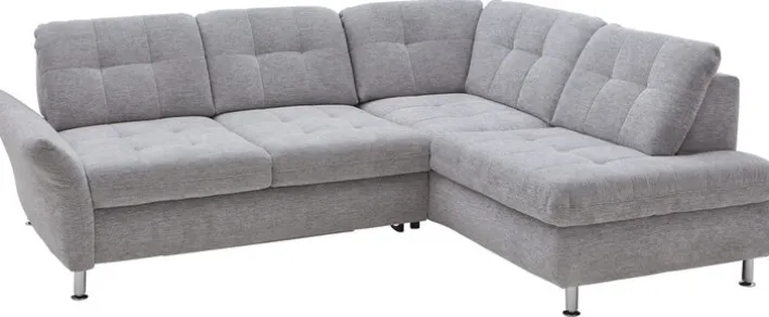 Ecksofa SEVRAN mit Schlaffunktion 242 x 210 cm alu