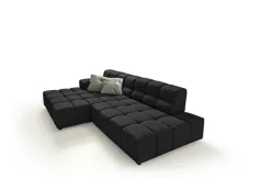 Ecksofa TEMPLE 169 x 286 cm schwarz