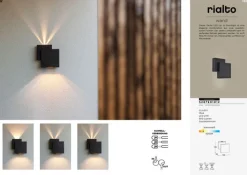 ECO-LIGHT LED Außenwandleuchte RIALTO schwarz