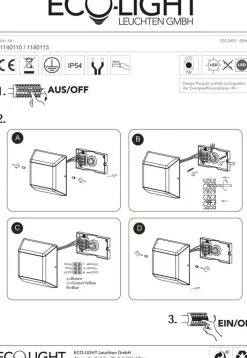 ECO-LIGHT LED Außenwandleuchte FLOYD anthrazit