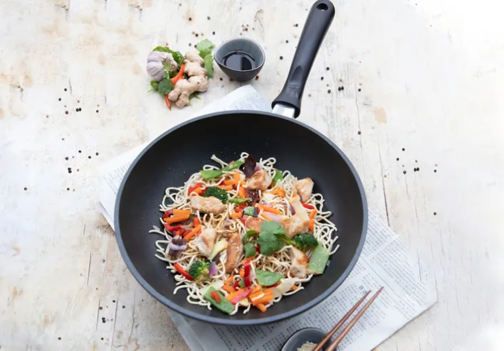 ELO Wokpfanne ALUCAST 28 cm schwarz Aluminiumguss