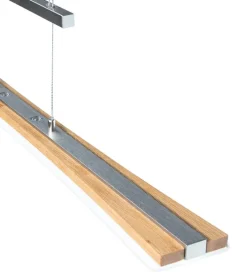 ELOBRA CCT LED Pendellampe PANAMA Nickelfarbig mit Holz