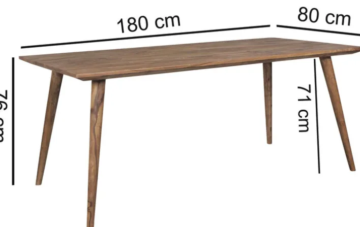 Esstisch 180 x 80 cm braun