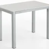 Esstisch 110 x 70 cm Glas weiß/Metall grau