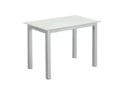 Esstisch 90 x 60 cm Holz/Glas grau/weiß