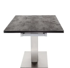 Esstisch 160-240 x 90 cm Oxydo Darknight / Edelstahl