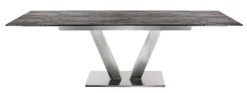 Esstisch 160-240 x 90 cm Oxydo Darknight / Edelstahl