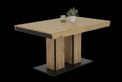 Esstisch AGNES 140 (220) x 90 cm Artisan-Eiche-Dekor braun/Dekor schwarz