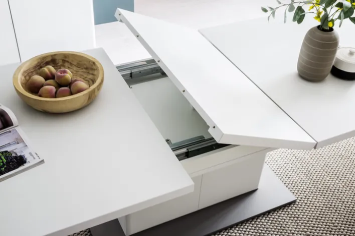 Esstisch AMORA 100 x 180-280 cm NB weiß