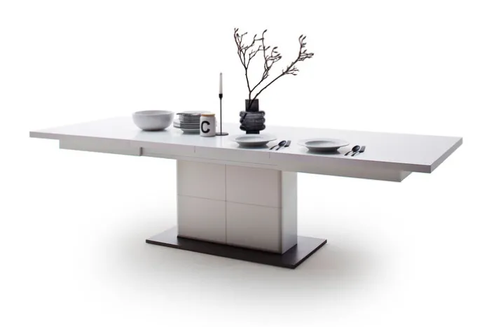 Esstisch AMORA 100 x 180-280 cm NB weiß