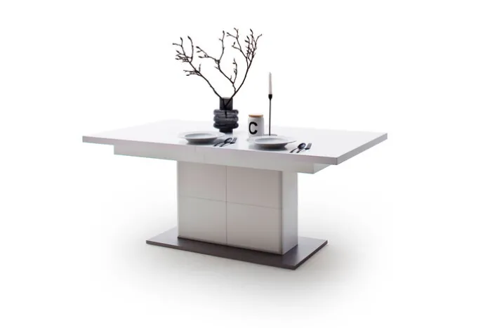 Esstisch AMORA 100 x 180-280 cm NB weiß