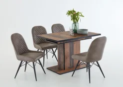 Esstisch ARIANA 120-160 x 80 cm braun