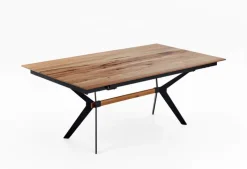 Esstisch BORNEO 180 (280) x 100 cm Balkeneiche Natur massiv