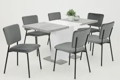 Esstisch BRITT 110-150 x 90 cm weiß /Betonoptik