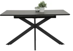 Esstisch CHANDLER 140-180 x 90/76 cm anthrazit/schwarz/Keramikoptik