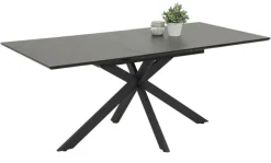 Esstisch CHANDLER 140-180 x 90/76 cm anthrazit/schwarz/Keramikoptik