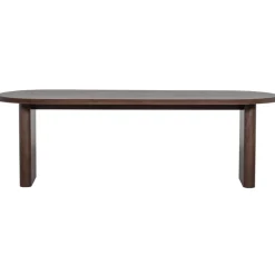 Esstisch ELLIPS 240 x 90 cm Mangoholz in Nussbaum lackiert