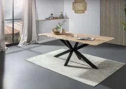 Esstisch LORENZO 180 x 90 cm Akazie Massivholz/schwarz