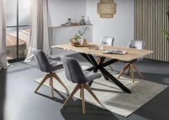 Esstisch LORENZO 180 x 90 cm Akazie Massivholz/schwarz