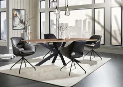 Esstisch LORENZO 180 x 90 cm Akazie Massivholz/schwarz