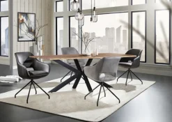 Esstisch LORENZO 180 x 90 cm Akazie Massivholz/schwarz